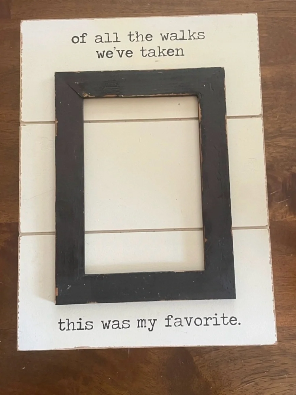 Rustic White and Black Wall Photo Frame Sign